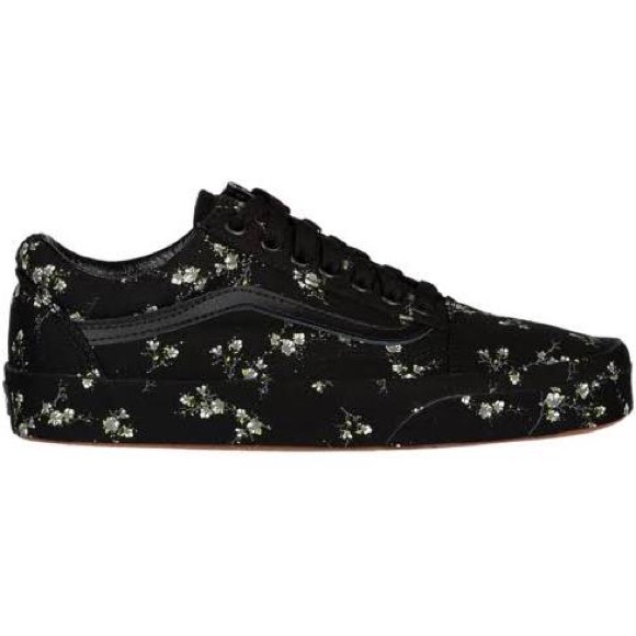 black floral vans old skool